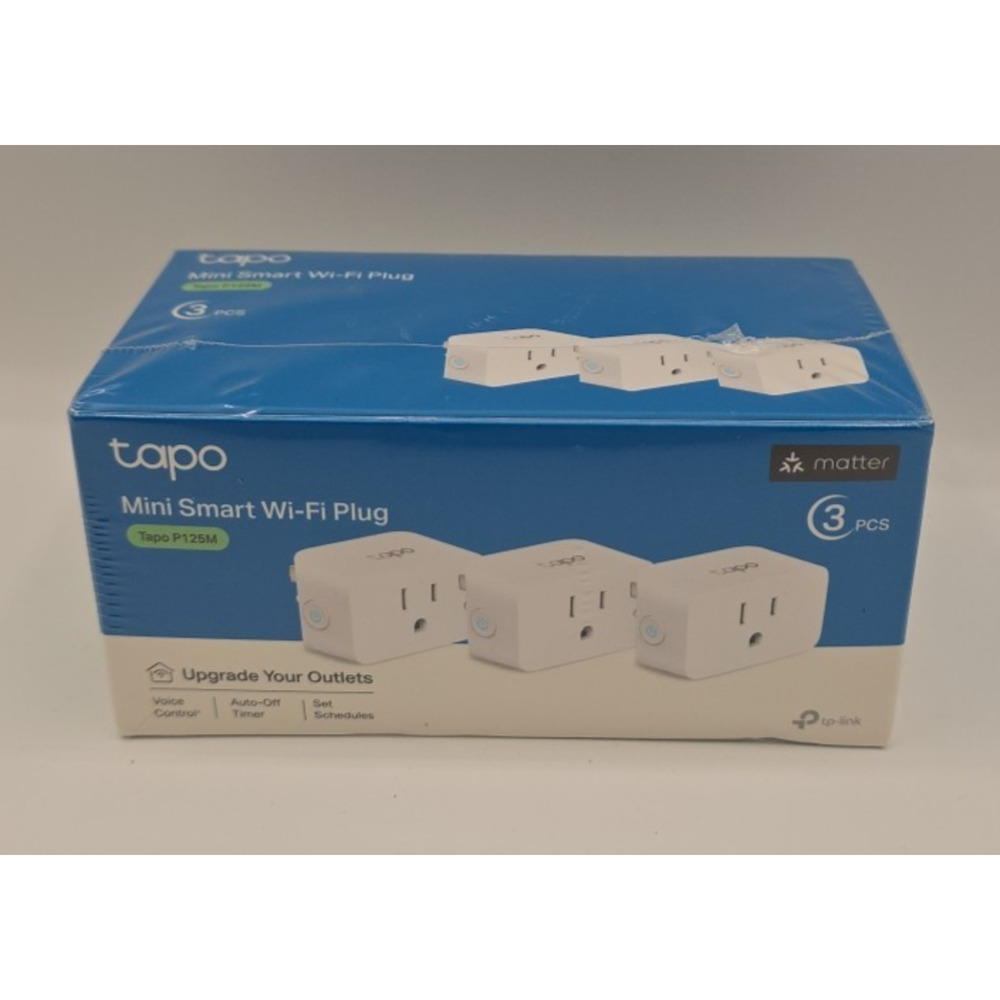 TP-Link Tapo P125M Mini Smart Wi-Fi Plug (3-Pack) Matter Compatible